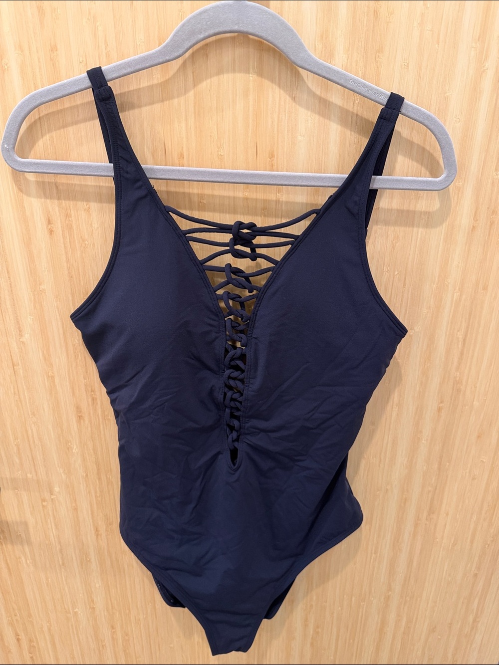 Bleu Rod Beattie Navy Lace-Up One-Piece Swimsuit
